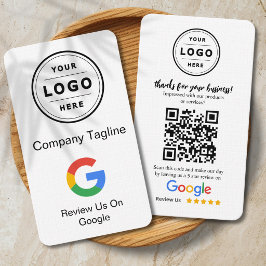 Google Review Begäran Kort med Logo och QR-kod