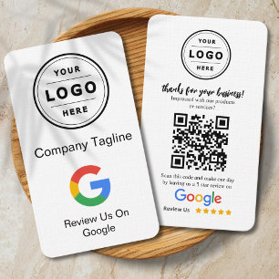 Google Review Begäran Kort med Logo och QR-kod
