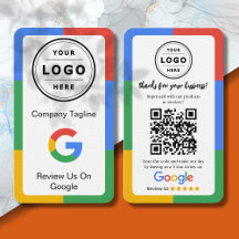 Google Review Begäran Kort med Logo och QR-kod