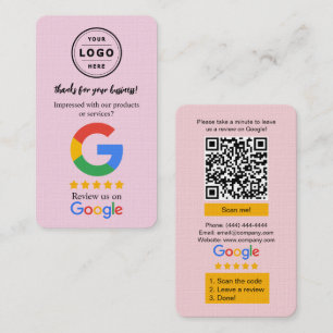 Google Review Begäran Kort med Logo och QR-kod