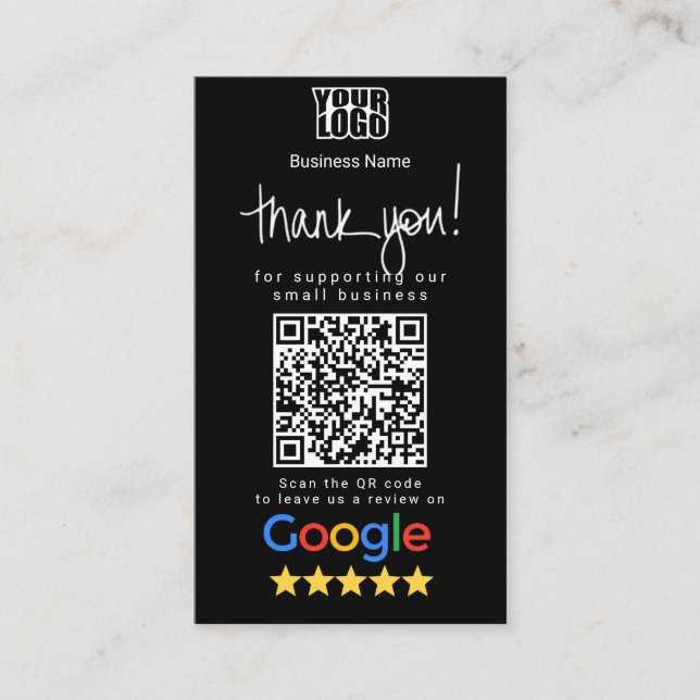 Google Review Business Card-mall Visitkort (Framsida)