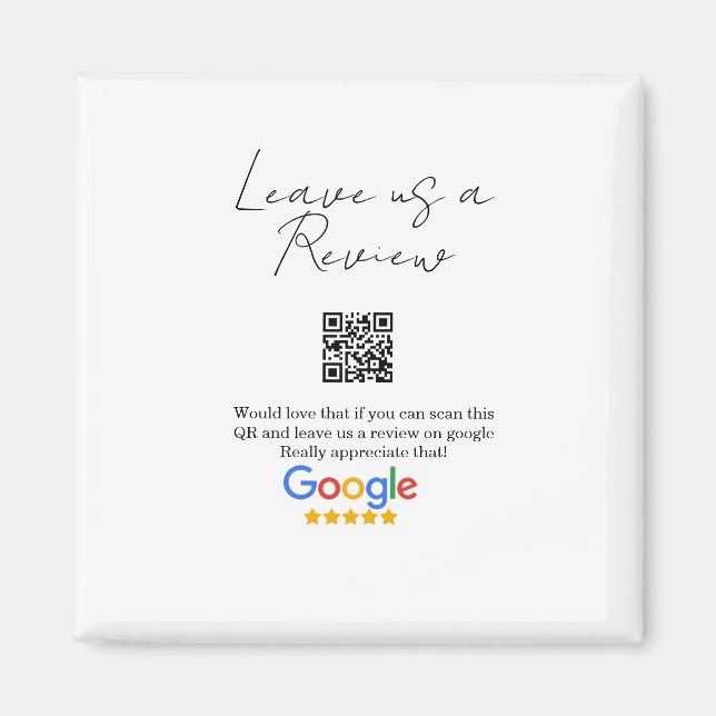 Google review business logo Scan QR review Magnet (Framsidan)
