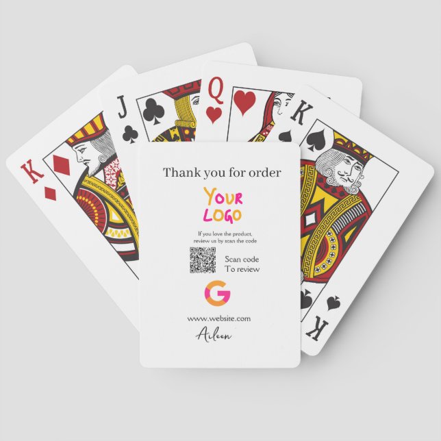 Google review business logo website scan QR code Casinokort (Baksidan)