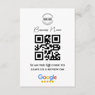 Google Review Business Rating Link QR Code Black Tilläggskort