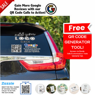 Google Review Call to Act Window Stickers QR CODE Klistermärken