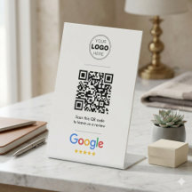 Google Review Enkel Minimal QR-kod Logotyp