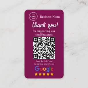Google Review-förfrågningskort med QR-kod Visitkort