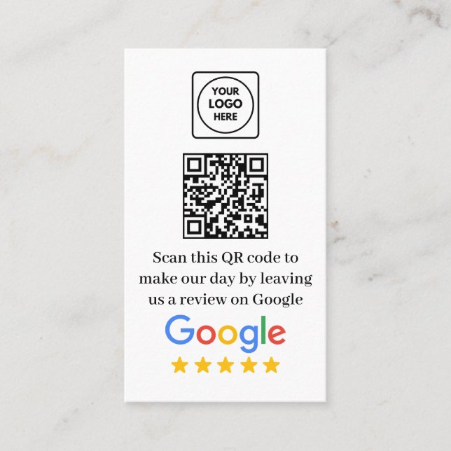 Google Review Länk QR Affärskort Visitkort (Framsida)