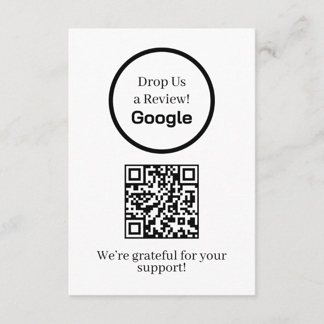 Google Review QR | Business Feedback Link Tilläggskort (Framsida)