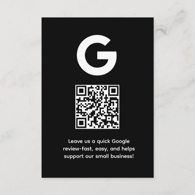 Google Review QR | Business Feedback Link Tilläggskort (Framsida)