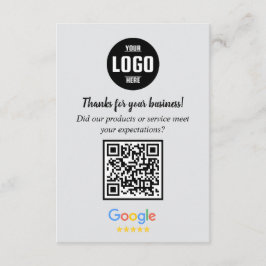 Google Review QR Code Cards | Business Thank You Tilläggskort