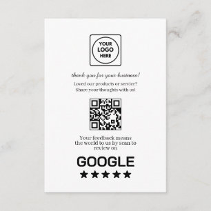 Google Review QR   Företagsåterkopplingslänk Tilläggskort