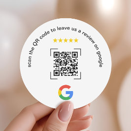 Google Review QR-kod Småföretag Promotionsmaterial Runt Klistermärke