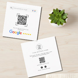 Google Review QR-kod socialt media kampanj Fyrkantigt Visitkort