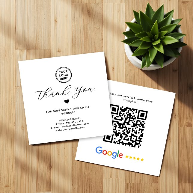 Google Review QR-kod Tack Modern Fyrkantigt Visitkort (Skapare uppladdad)