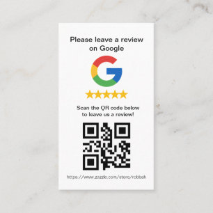 Google Review QR-kodkort, recensionskylt Visitkort