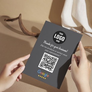 Google Review QR-kodkort Tacksamhet mot företag Tilläggskort