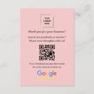 Google Review QR-kundfeedback Infogningskort Tilläggskort