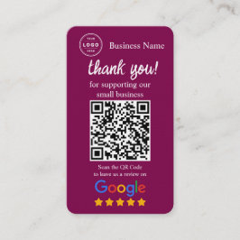 Google Review Request Card with QR code Visitkort