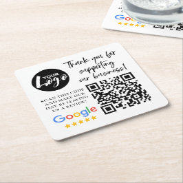 Google Review-Tackens Logotyp QR-kod Underlägg Papper Kvadrat