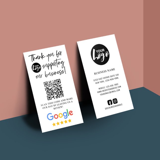 Google Review-Tackens Logotyp QR-kod Visitkort (Skapare uppladdad)