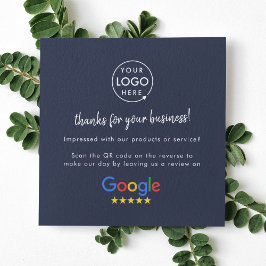 Google Review us Business Tack QR-kodflottan Fyrkantigt Visitkort