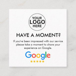 Google Review with QR Code Link 2023 Fyrkantigt Visitkort