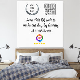 Google Reviews Bordskylt | QR-kod Dörrskyltar Canvastryck