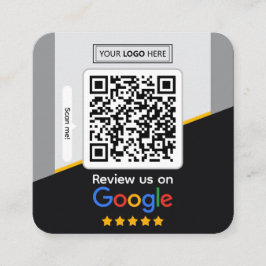 Google Reviews | Business Review Link QR Code Fyrkantigt Visitkort