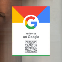 Google Reviews Fönsterdekal | QR-kod Vinyldekal