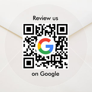 Google Reviews-klistermärke QR-kod Klar Bulk-rul Runt Klistermärke