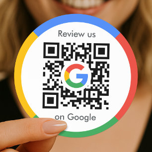 Google Reviews-klistermärke QR-kod Rund Bulk-rul Runt Klistermärke