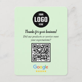 Google Reviews QR Code Business Enclosure Card Tilläggskort