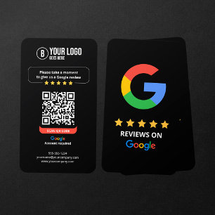 Google Reviews QR-kod Betygsätt mitt företag 5 stj Visitkort