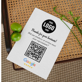 Google Reviews QR-kod Företag Inclosure-kort Tilläggskort