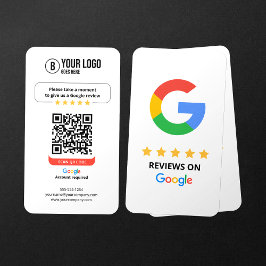 Google Reviews QR-kod Ge min verksamhet 5 stjärnor Visitkort