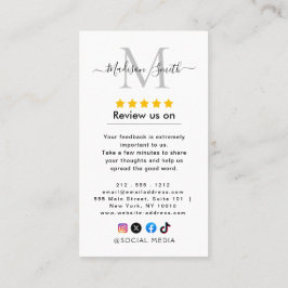 Google Reviews With Thank You And QR Code Business Visitkort