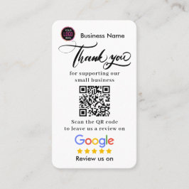 Google Reviews With Thank You And QR Code Business Visitkort