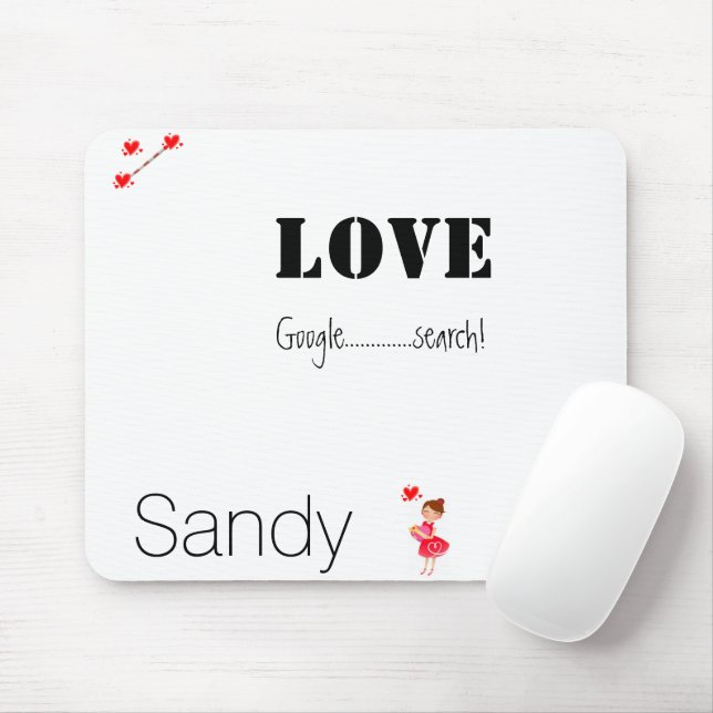 Google Search Kärlek Hearts Mouse Pad! Muspets Musmatta (Med mus)
