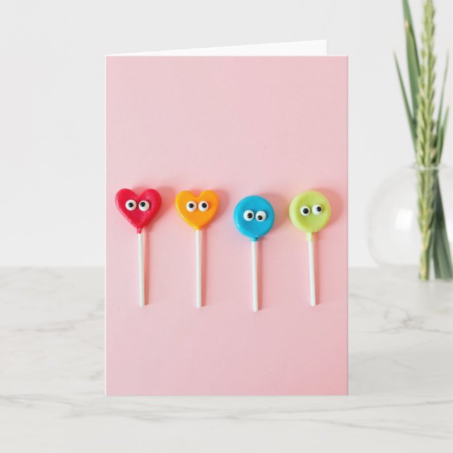 Googly Eye Lollipops-kort Kort (Framsida)