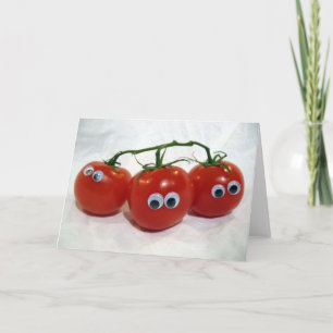 Googly Eyed Fånig Tomates Kort