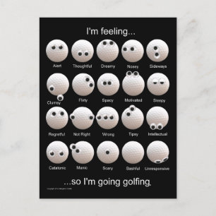 Googly Eyed Golf Bollar, Moods, Känslor Vykort