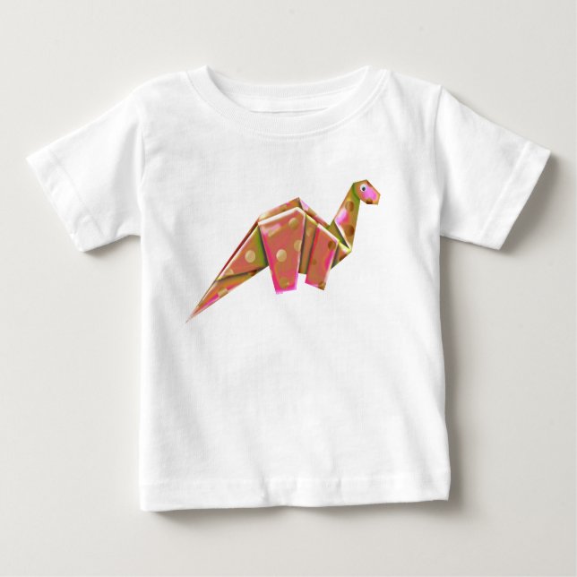Googly-Eyed Origami Brachiosaur - Iridescent T Shirt (Framsida)