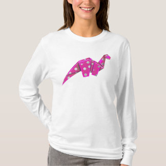 Googly-Eyed Origami Brachiosaur - Rosa T Shirt