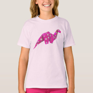 Googly-Eyed Origami Brachiosaur - Rosa T Shirt