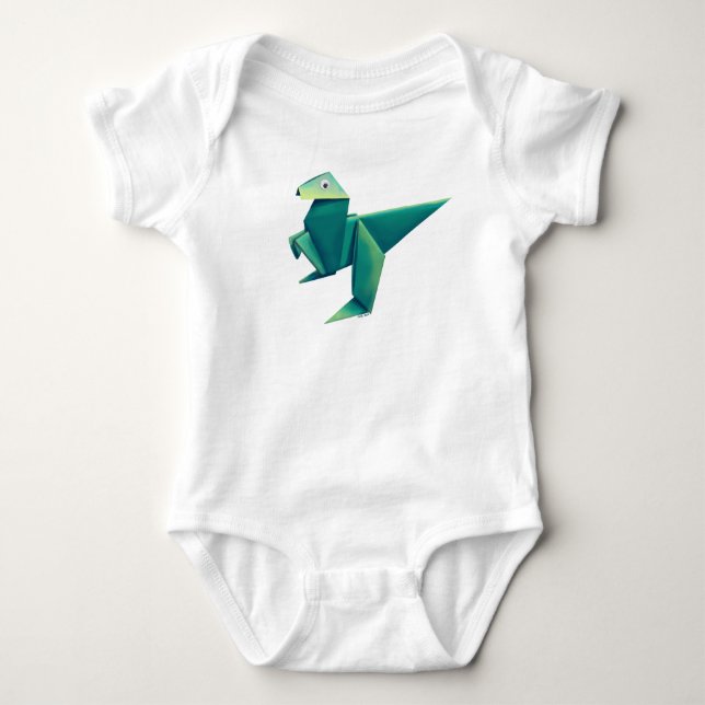 Googly-Eyed Origami Raptor T Shirt (Framsida)