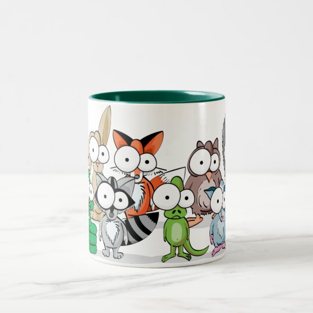 Googly familj Två-Tonad mugg (Center)