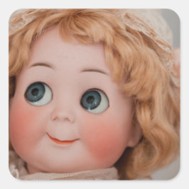 Googly Girl Fyrkantigt Klistermärke