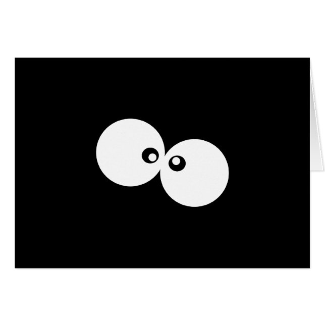 Googly Öga, Funny Öga, Black and White Hälsningskort (Framsidan Horizontal)