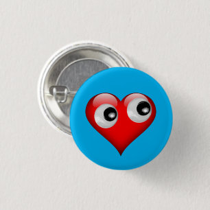 Googly Öga Heart Button Knapp